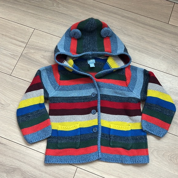 GAP Shirts & Tops Baby Gap Knit Soft Sweater With Bear Hoodie